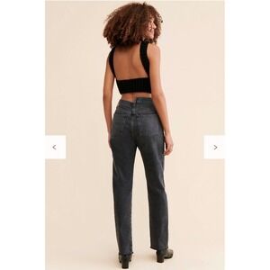 Agolde Criss Cross Jeans Women 27 Black Asymmetrical Straight Leg